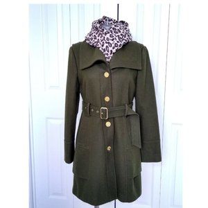Guess Women's Army Green Wool Coat